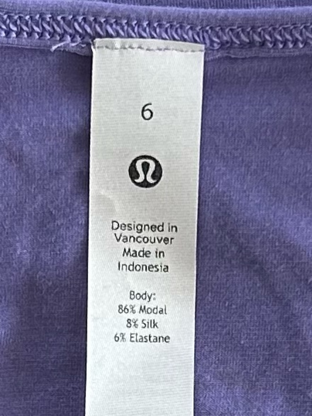 Lululemon Athletica Cropped Tee Lavender Cold Shoulder Fitted 6 - Picture 6 of 8